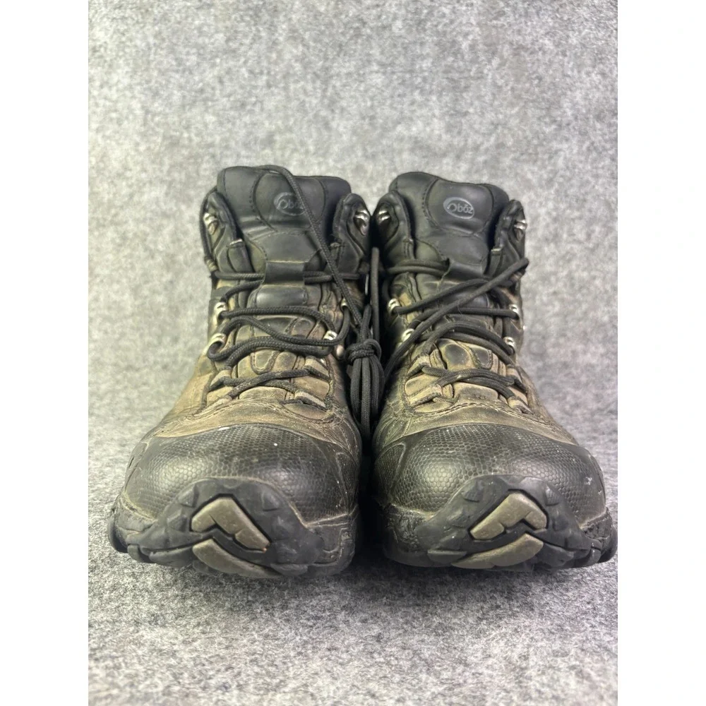 Oboz Bridger Mid B-DRY Hiking Boots Mens 11.5‎ Black Waterproof Leather Trail